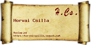 Horvai Csilla névjegykártya